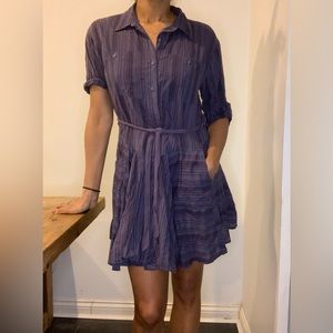 Free People shirtwaist dress with tie belt and pockets